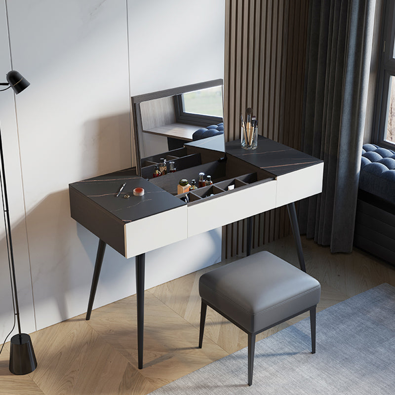 31.49" High Make-up Vanity Slate Vanity Set with Storage Drawers Clearhalo 'Bedroom Furniture' 'furn' 'furn_makeup_vanities' 'Furniture' 'Makeup Vanities' 'makeup_vanities' 6025731