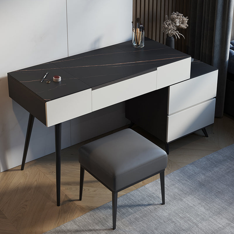 31.49" High Make-up Vanity Slate Vanity Set with Storage Drawers Clearhalo 'Bedroom Furniture' 'furn' 'furn_makeup_vanities' 'Furniture' 'Makeup Vanities' 'makeup_vanities' 6025739