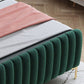 Glam Style Bed Frame Solid Color Standard Bed with Headboard