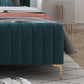 Glam Style Bed Frame Solid Color Standard Bed with Headboard