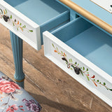 Wood Vanity Set 17.71" Wide Make-up Vanity with 2 Storage Drawers and Stool Clearhalo 'Bedroom Furniture' 'furn' 'furn_makeup_vanities' 'Furniture' 'Makeup Vanities' 'makeup_vanities' 6025777