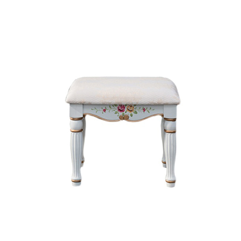 Wood Vanity Set 17.71" Wide Make-up Vanity with 2 Storage Drawers and Stool Clearhalo 'Bedroom Furniture' 'furn' 'furn_makeup_vanities' 'Furniture' 'Makeup Vanities' 'makeup_vanities' 6025780