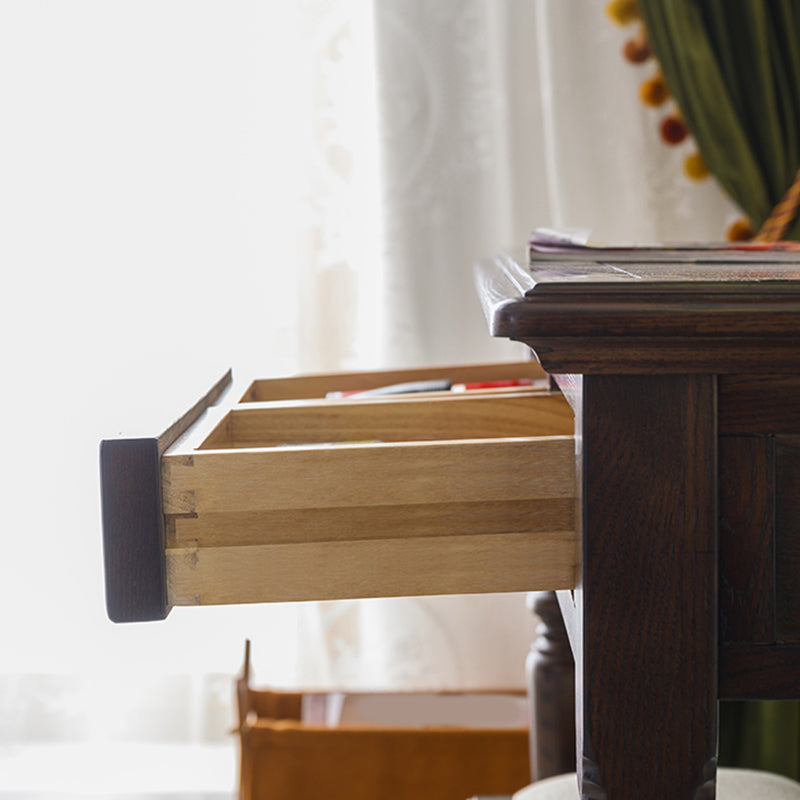 Ensemble de vanité brun cend avec miroir 17,71 "tables de vanité en bois de large avec 2 tiroirs