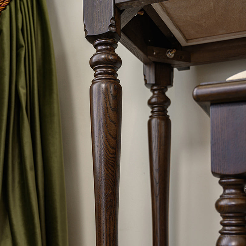 Ensemble de vanité brun cend avec miroir 17,71 "tables de vanité en bois de large avec 2 tiroirs