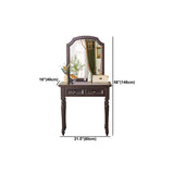 Ensemble de vanité brun cend avec miroir 17,71 "tables de vanité en bois de large avec 2 tiroirs