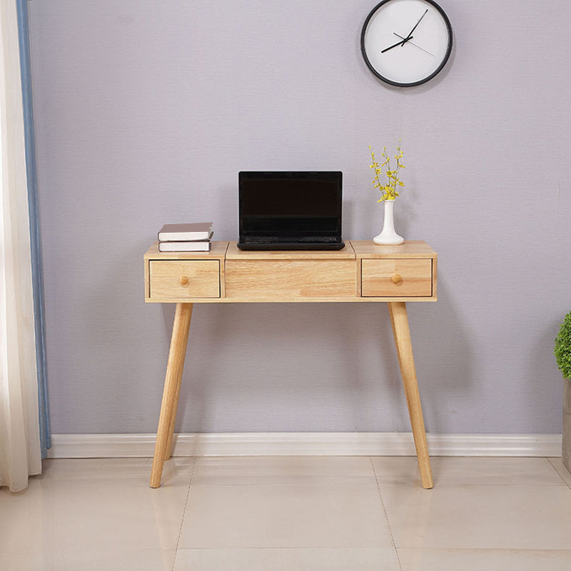 Tocador marrón set con espejo de 15.74 "mesas de tocador de madera de ancho con cajones