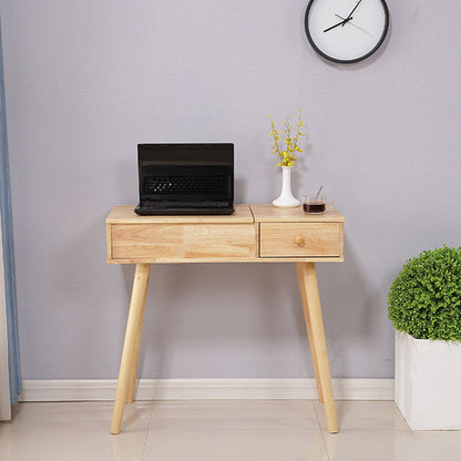 Tocador marrón set con espejo de 15.74 "mesas de tocador de madera de ancho con cajones