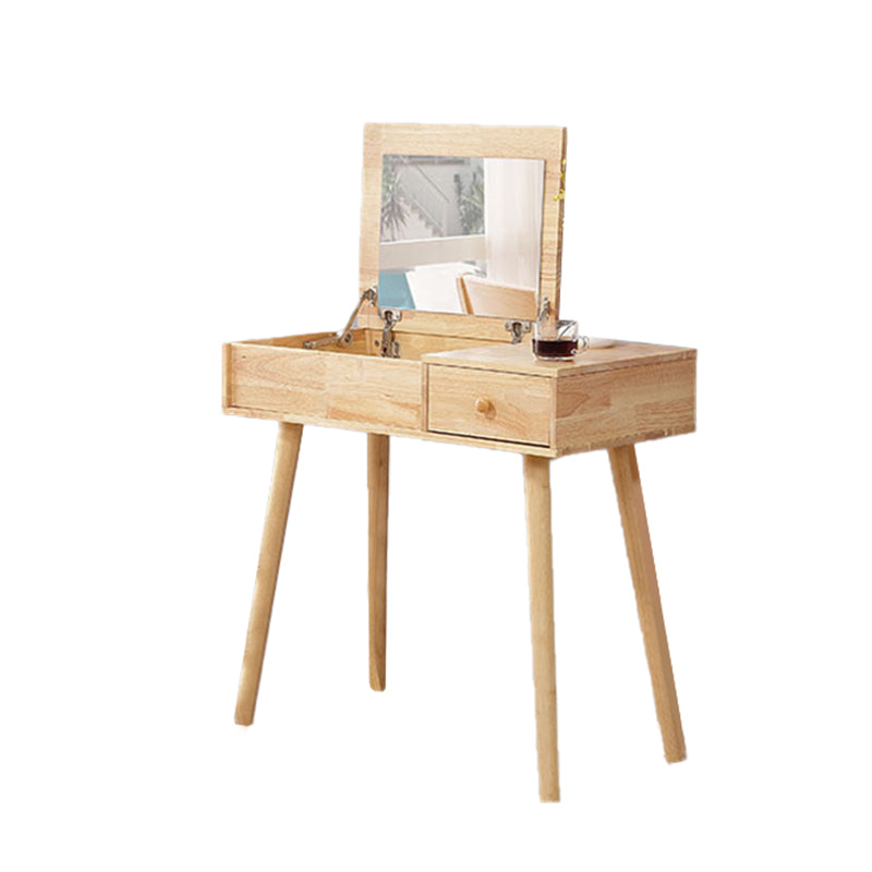 Tocador marrón set con espejo de 15.74 "mesas de tocador de madera de ancho con cajones