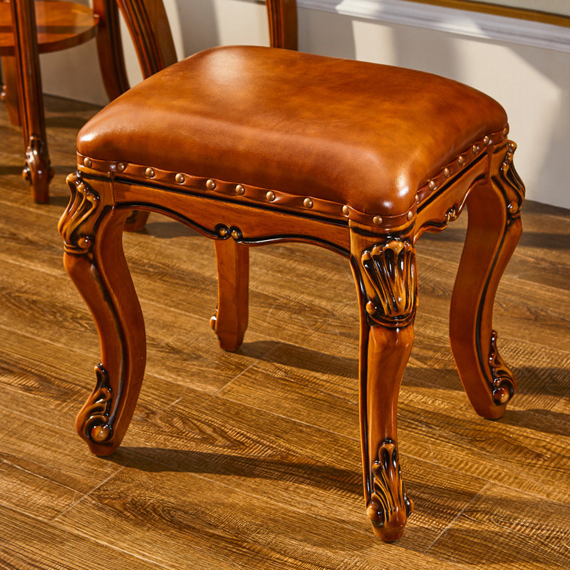 17.71 "Ensemble de vanité marron de large avec des tables de vanité en bois miroir avec 3 tiroirs de rangement