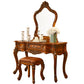 17.71 "Ensemble de vanité marron de large avec des tables de vanité en bois miroir avec 3 tiroirs de rangement