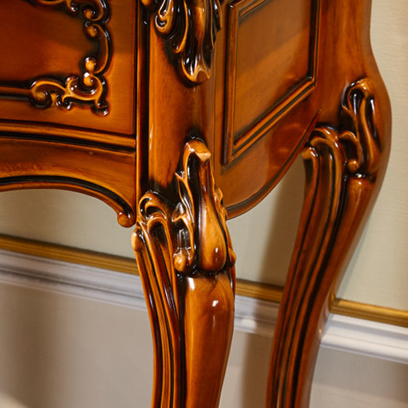 17.71 "Ensemble de vanité marron de large avec des tables de vanité en bois miroir avec 3 tiroirs de rangement