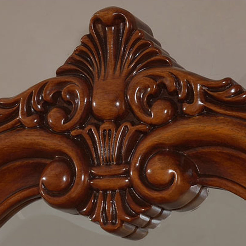 18.89 "Tocador marrón ancho con tocador de maquillaje de vidrio espejo con 5 cajones de almacenamiento