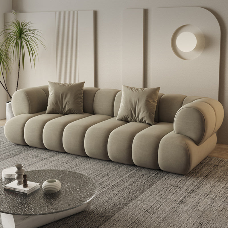 26.37" H Contemporary Green Tuxedo Arm Sewn Pillow Back Sofa 94.5"L x 43.3"W x 26.4"H Clearhalo 'furn' 'furn_sofas' 'Furniture' 'Living Room Furniture' 'Sofa' 'sofas' 6025900