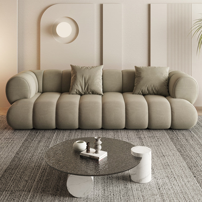 26.37" H Contemporary Green Tuxedo Arm Sewn Pillow Back Sofa Clearhalo 'furn' 'furn_sofas' 'Furniture' 'Living Room Furniture' 'Sofa' 'sofas' 6025901