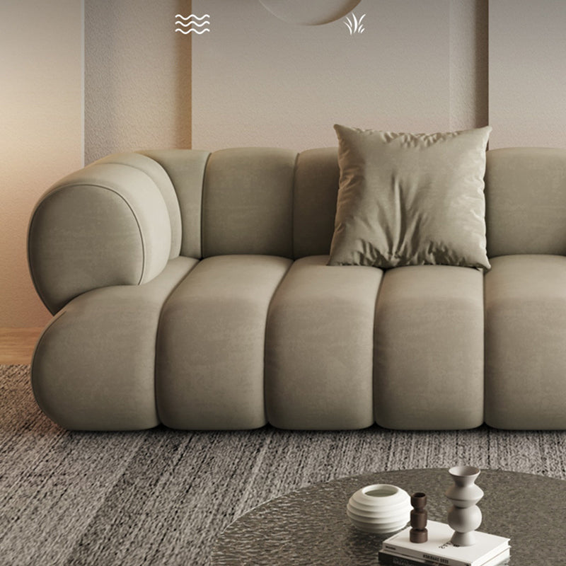 26.37" H Contemporary Green Tuxedo Arm Sewn Pillow Back Sofa Clearhalo 'furn' 'furn_sofas' 'Furniture' 'Living Room Furniture' 'Sofa' 'sofas' 6025904