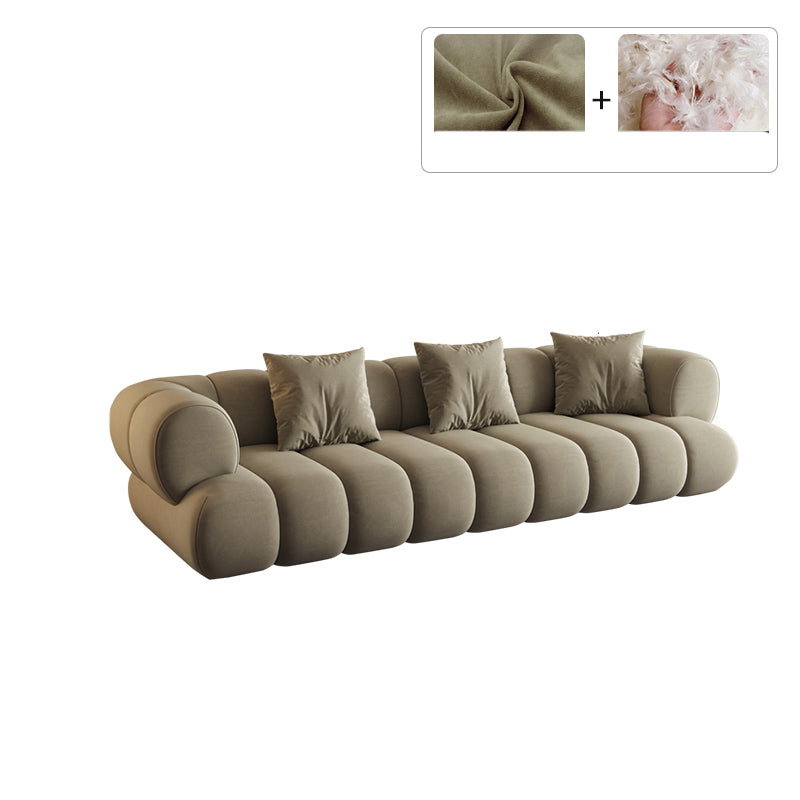 26.37" H Contemporary Green Tuxedo Arm Sewn Pillow Back Sofa Clearhalo 'furn' 'furn_sofas' 'Furniture' 'Living Room Furniture' 'Sofa' 'sofas' 6025906