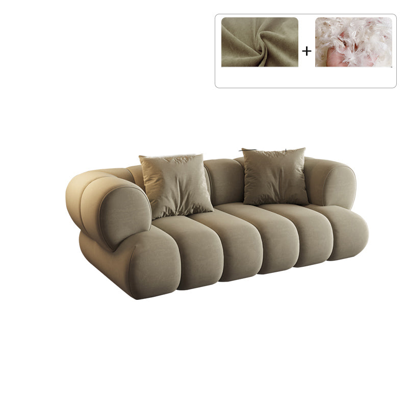 26.37" H Contemporary Green Tuxedo Arm Sewn Pillow Back Sofa Clearhalo 'furn' 'furn_sofas' 'Furniture' 'Living Room Furniture' 'Sofa' 'sofas' 6025907