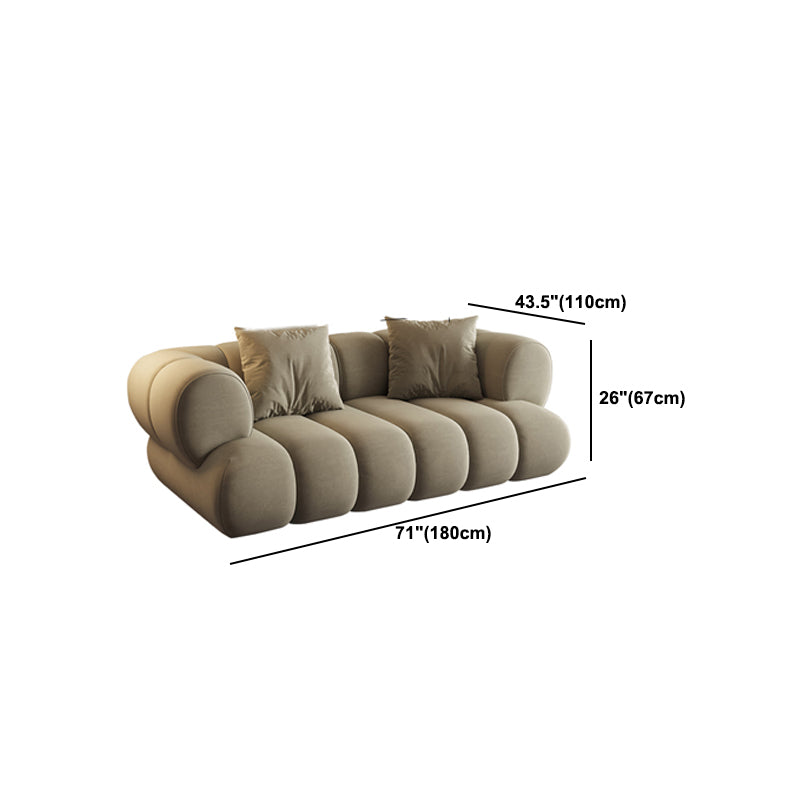 26.37" H Contemporary Green Tuxedo Arm Sewn Pillow Back Sofa Clearhalo 'furn' 'furn_sofas' 'Furniture' 'Living Room Furniture' 'Sofa' 'sofas' 6025908