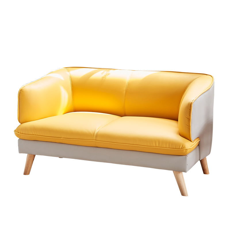 29.53 "Hアパート用の現代フェイクレザースロープアームソファソファ