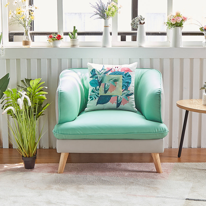 29.53 "Hアパート用の現代フェイクレザースロープアームソファソファ