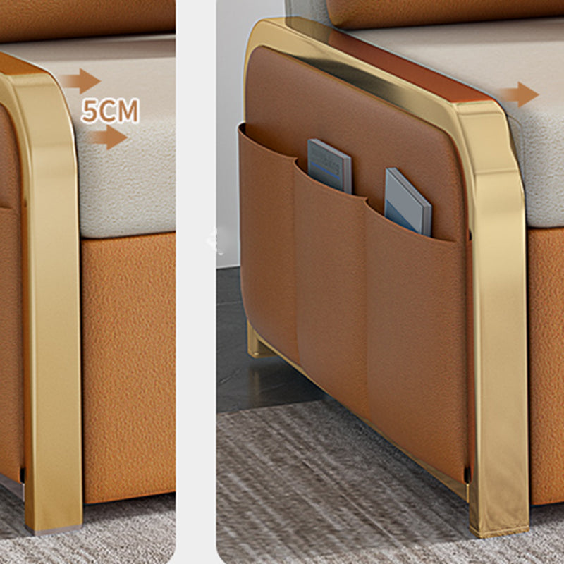 34.6 "Hリビングルーム用の現代フェイクレザーアームレスソファベッド