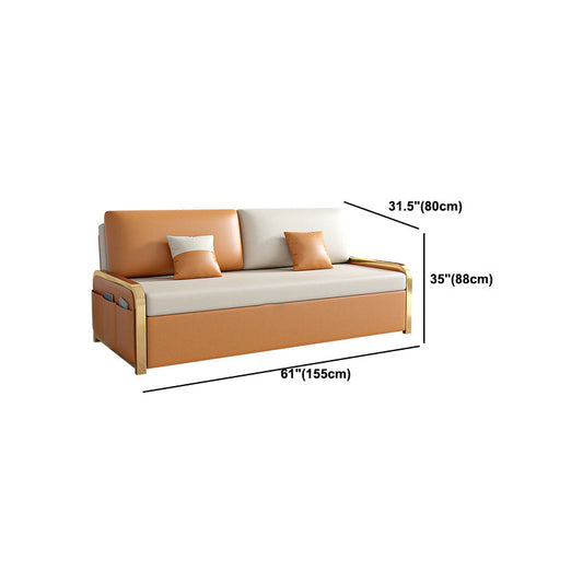 34.6 "H zeitgenössische Kunstleder -Leder -Armlosen -Sofa für Wohnzimmer