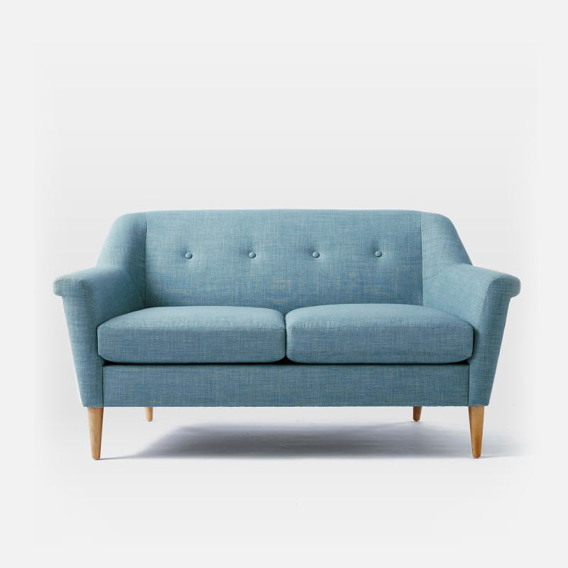 31.5" H Contemporary Cotton Blend Tufted Flared Arm Sofa for Apartment Blue Clearhalo 'furn' 'furn_sofas' 'Furniture' 'Living Room Furniture' 'Sofa' 'sofas' 6025984