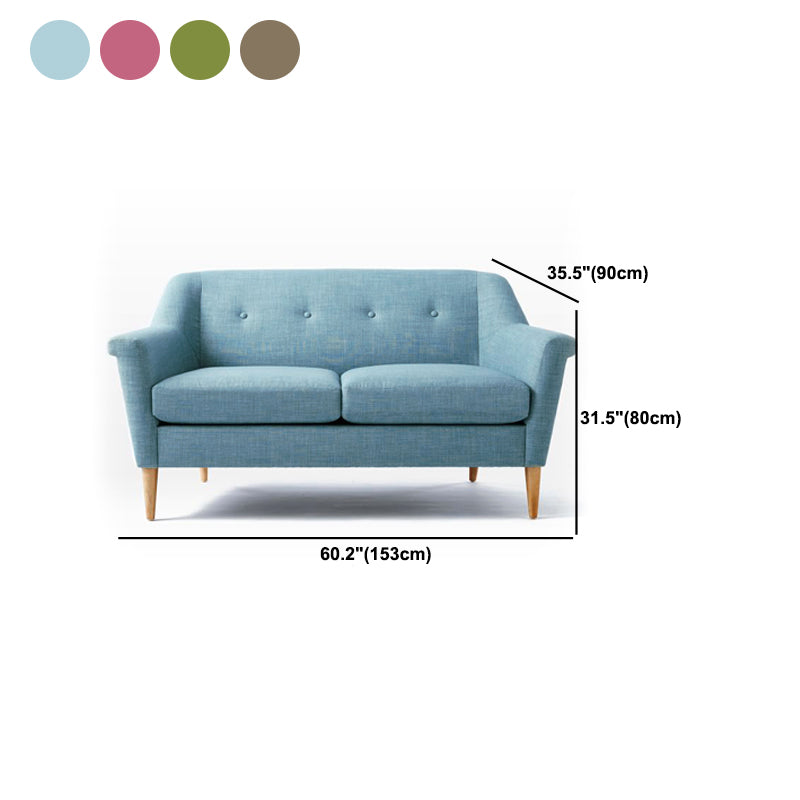 31.5" H Contemporary Cotton Blend Tufted Flared Arm Sofa for Apartment Clearhalo 'furn' 'furn_sofas' 'Furniture' 'Living Room Furniture' 'Sofa' 'sofas' 6025990
