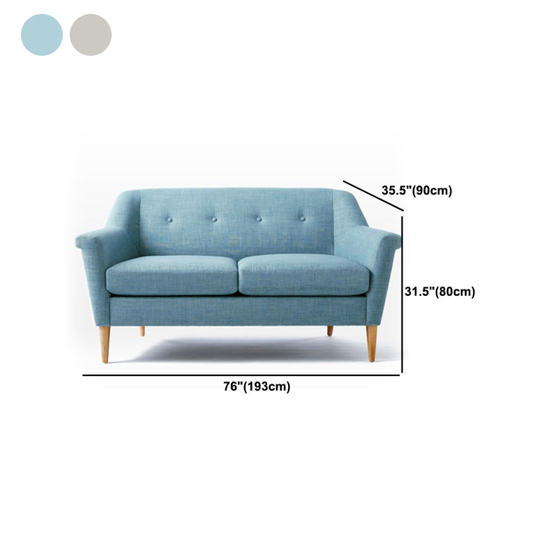 31.5" H Contemporary Cotton Blend Tufted Flared Arm Sofa for Apartment Clearhalo 'furn' 'furn_sofas' 'Furniture' 'Living Room Furniture' 'Sofa' 'sofas' 6025991