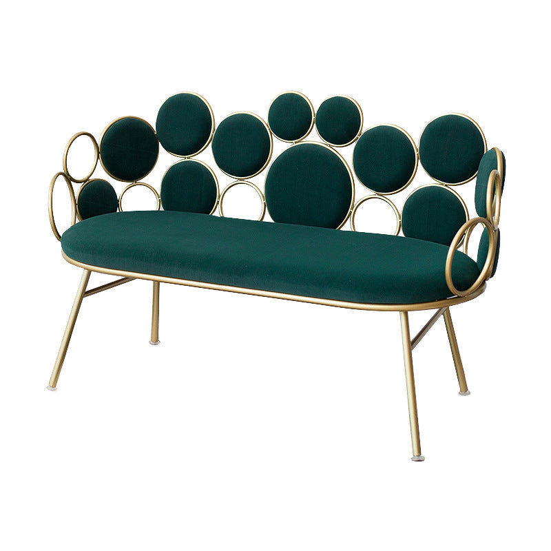 Modern Velvet 2-seat Sofa 31.49" H Sloped Arm Metal Frame Settee Clearhalo 'furn' 'furn_sofas' 'Furniture' 'Living Room Furniture' 'Sofa' 'sofas' 6025996
