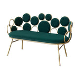 Modern Velvet 2-seat Sofa 31.49" H Sloped Arm Metal Frame Settee Clearhalo 'furn' 'furn_sofas' 'Furniture' 'Living Room Furniture' 'Sofa' 'sofas' 6025996