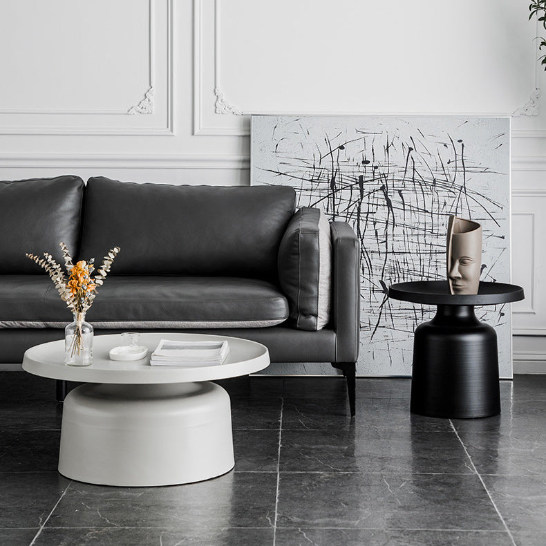 Metallic Sockel Endtabelle Mitte des Jahrhunderts runder Seitentisch