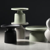 Metallic Sockel Endtabelle Mitte des Jahrhunderts runder Seitentisch