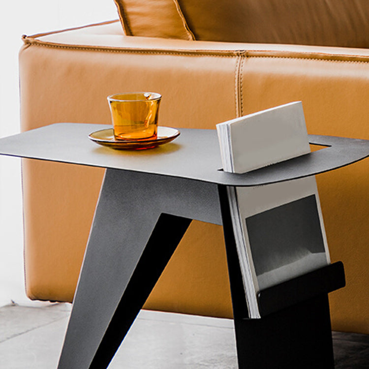 Mid-Century Sled End Table Geometric Metal Side Table, 19" Tall Clearhalo 'Coffee & Accent Tables' 'End & Side Tables' 'end_side_tables' 'furn' 'furn_end_side_tables' 'Furniture' 'Living Room Furniture' 6026090