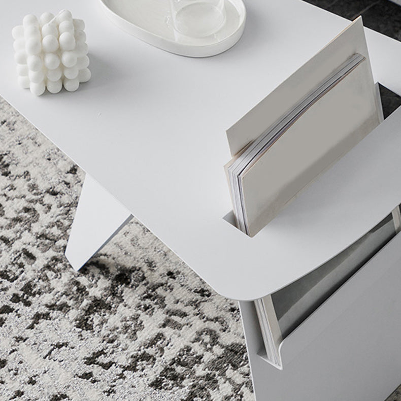 Mid-Century Sled End Table Geometric Metal Side Table, 19" Tall Clearhalo 'Coffee & Accent Tables' 'End & Side Tables' 'end_side_tables' 'furn' 'furn_end_side_tables' 'Furniture' 'Living Room Furniture' 6026092