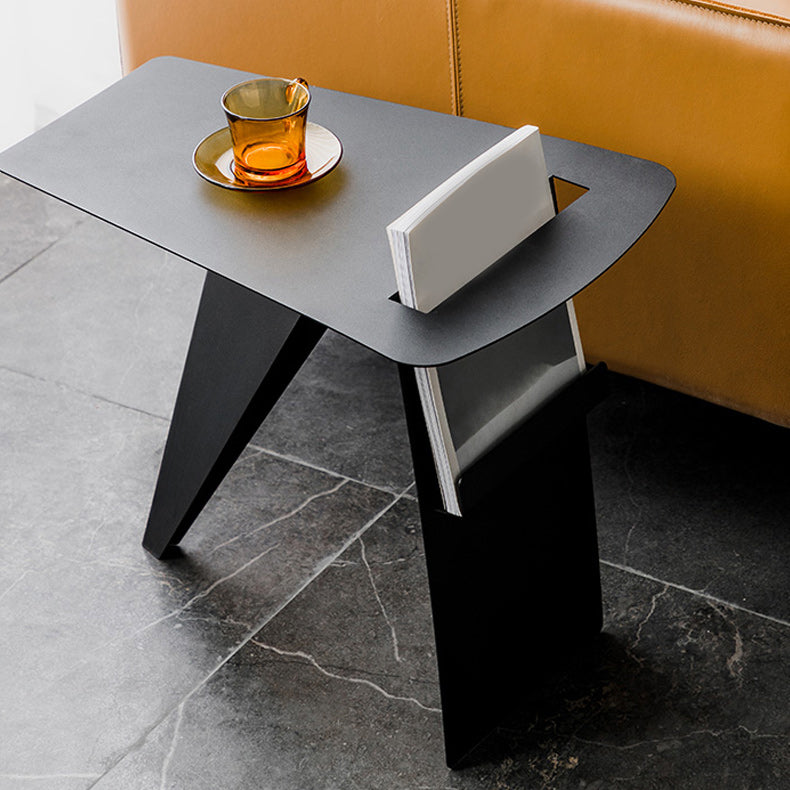 Mid-Century Sled End Table Geometric Metal Side Table, 19" Tall Clearhalo 'Coffee & Accent Tables' 'End & Side Tables' 'end_side_tables' 'furn' 'furn_end_side_tables' 'Furniture' 'Living Room Furniture' 6026094
