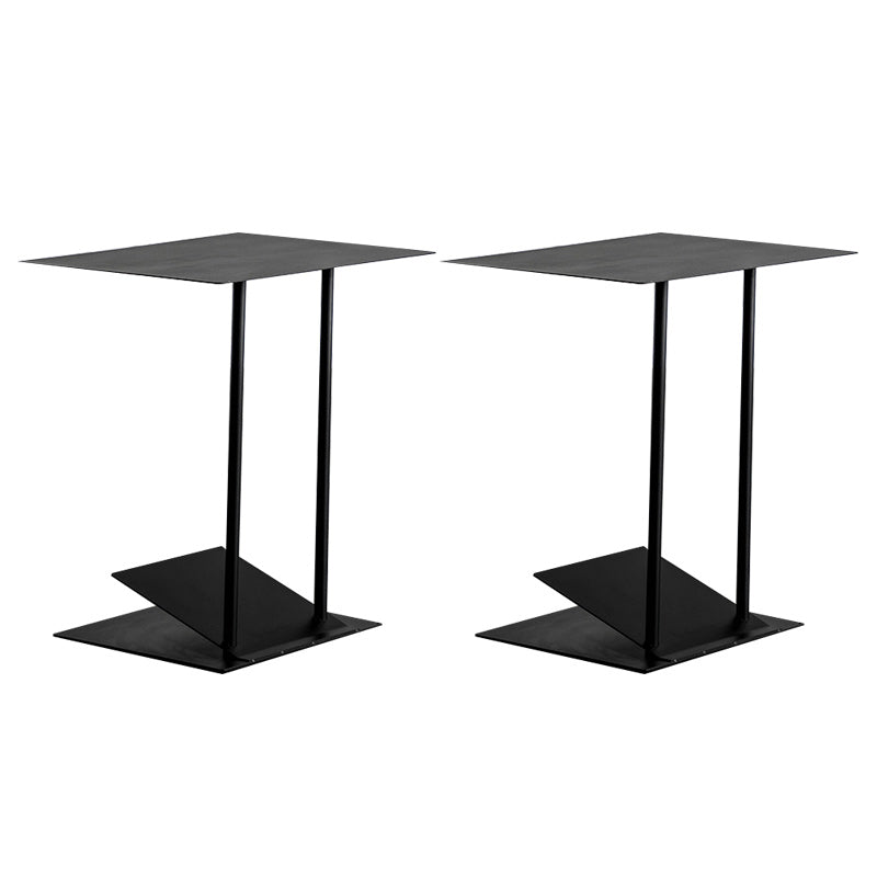 Mid-Century 19" Tall C Side Table Metal Rectangular Side Table