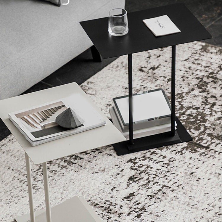 Mid-Century 19" Tall C Side Table Metal Rectangular Side Table