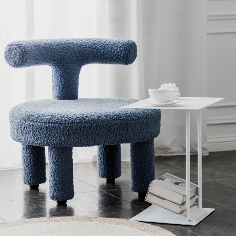 Mid-Century 19" Tall C Side Table Metal Rectangular Side Table