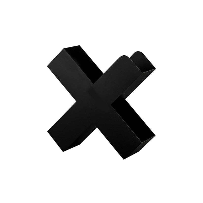 Mid-Century X-base End Table Metal Geometric Side End Snack Table