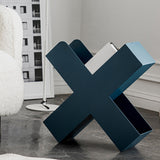 Mid-Century X-base End Table Metal Geometric Side End Snack Table