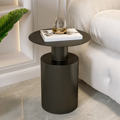 Mesa de pedestal de mediados de siglo de 19.7 "Table de metal redonda de metal redonda