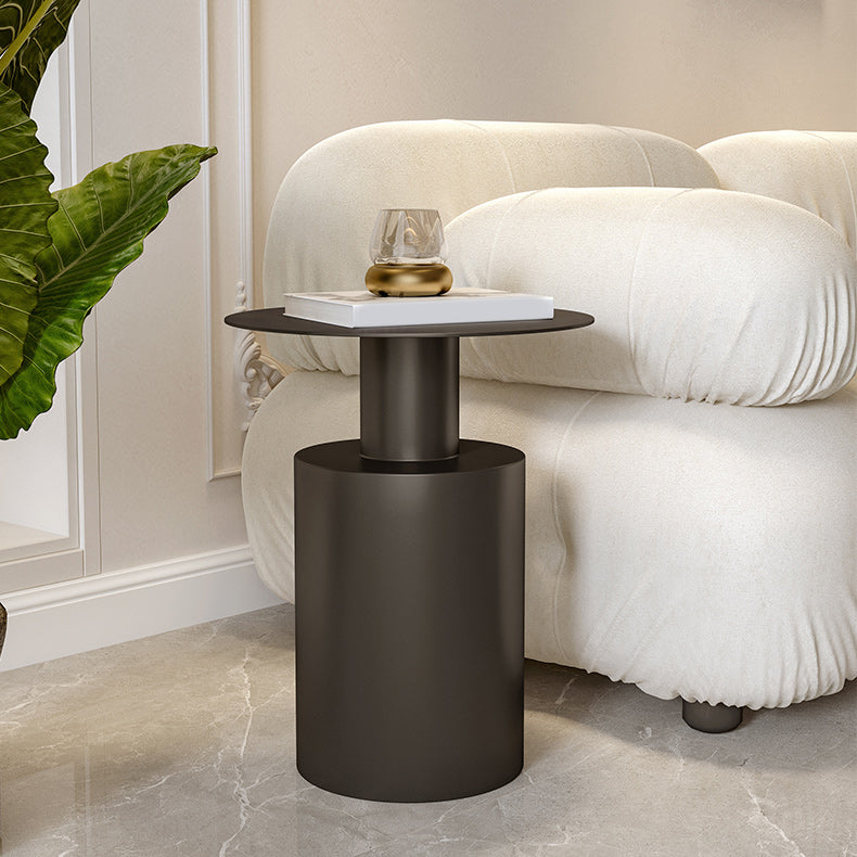 Mesa de pedestal de mediados de siglo de 19.7 "Table de metal redonda de metal redonda