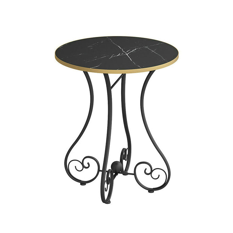Metal X-base End Table Modernistic Round Side End Table for Living Room