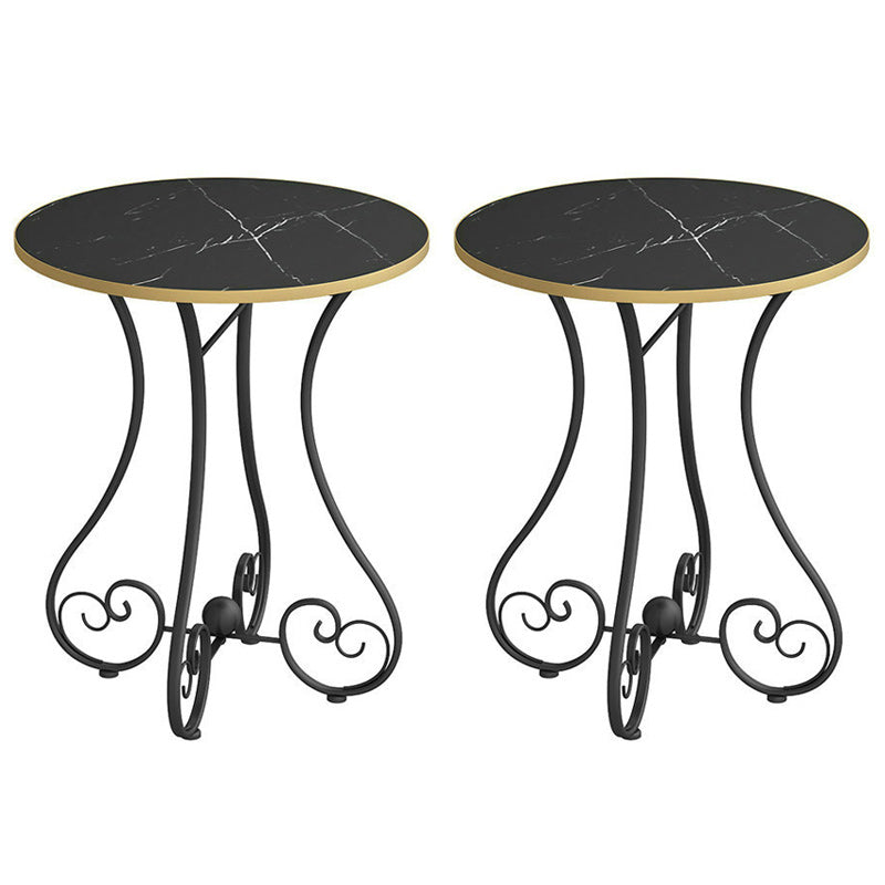 Metal X-base End Table Modernistic Round Side End Table for Living Room