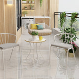 Metal X-base End Table Modernistic Round Side End Table for Living Room