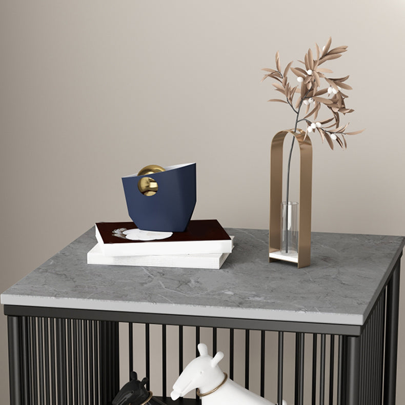 Metal de metal modernista 4 patas de la mesa de la mesa cuadrada de la pizarra cuadrada