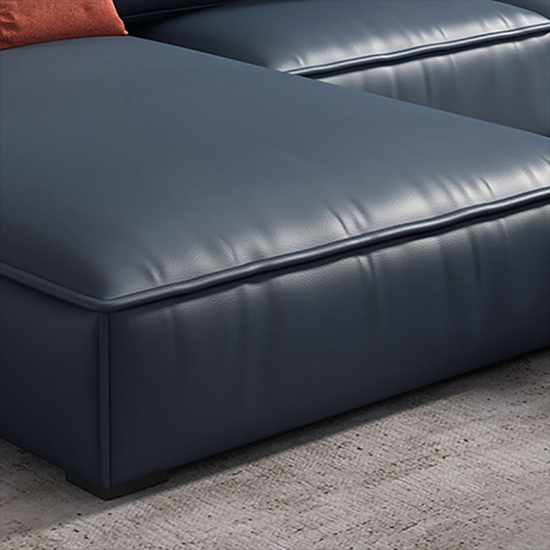 Nordic Recessed Arm Stationary Faux Leather Living Room Sofa Chaise Clearhalo 'furn' 'furn_sectionals' 'Furniture' 'Living Room Furniture' 'Sectionals' 6026408