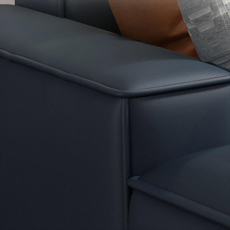 Nordic Recessed Arm Stationary Faux Leather Living Room Sofa Chaise Clearhalo 'furn' 'furn_sectionals' 'Furniture' 'Living Room Furniture' 'Sectionals' 6026409