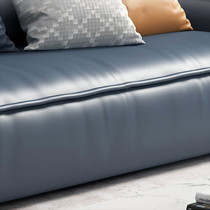 Nordic Recessed Arm Stationary Faux Leather Living Room Sofa Chaise Clearhalo 'furn' 'furn_sectionals' 'Furniture' 'Living Room Furniture' 'Sectionals' 6026410